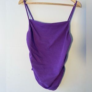 Zara Purple Scrunched Tank Top